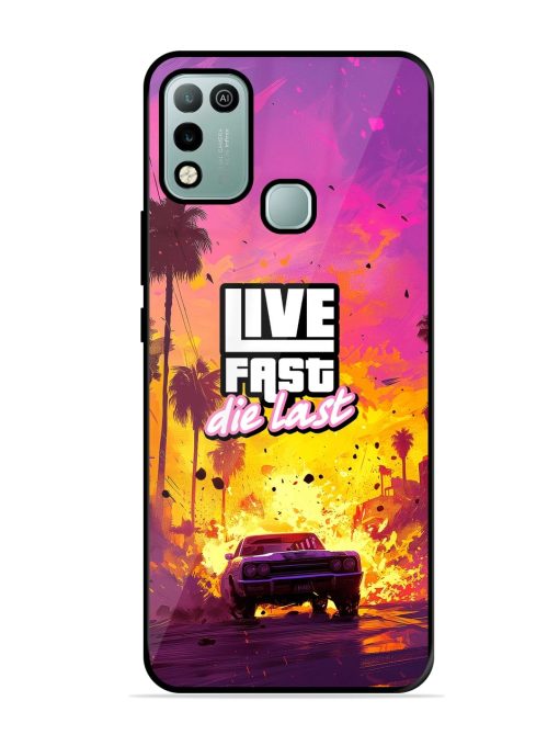 Live Fast Glossy Metal Phone Cover for Infinix Hot 10 Play Zapvi