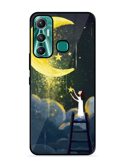 Moonlight Healing Night Illustration Glossy Metal TPU Phone Cover for Infinix Hot 11 (2021) Zapvi