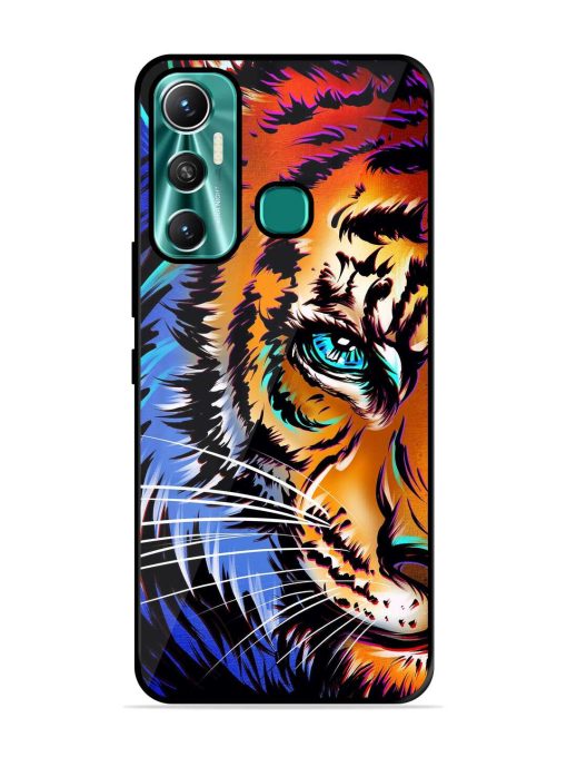 Colorful Lion Art Glossy Metal Phone Cover for Infinix Hot 11 (2021) Zapvi