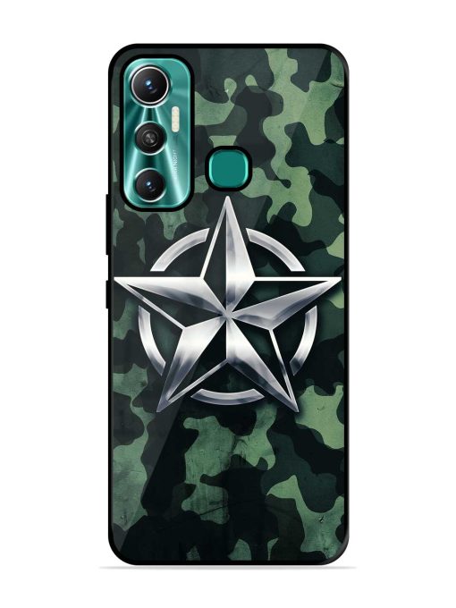 Indian Army Star Design Glossy Metal Phone Cover for Infinix Hot 11 (2021) Zapvi