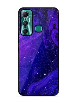Galaxy Acrylic Abstract Art Glossy Metal Phone Cover for Infinix Hot 11 (2021)