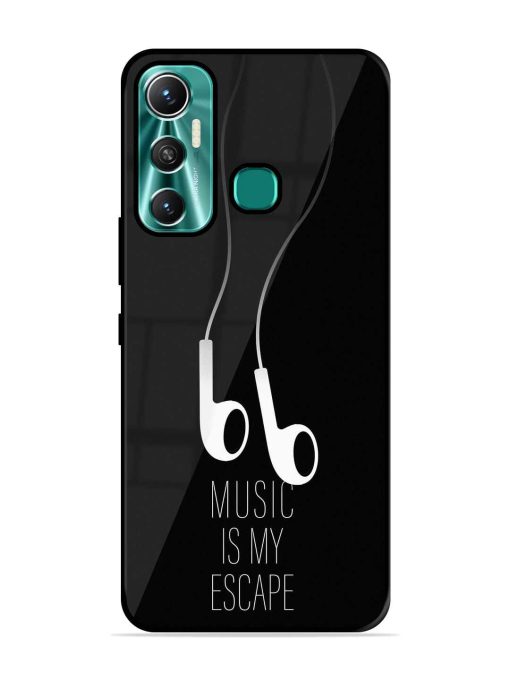 Music Is My Escape Glossy Metal Phone Cover for Infinix Hot 11 (2021) Zapvi