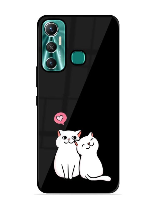 Cat Love Glossy Metal Phone Cover for Infinix Hot 11 (2021) Zapvi