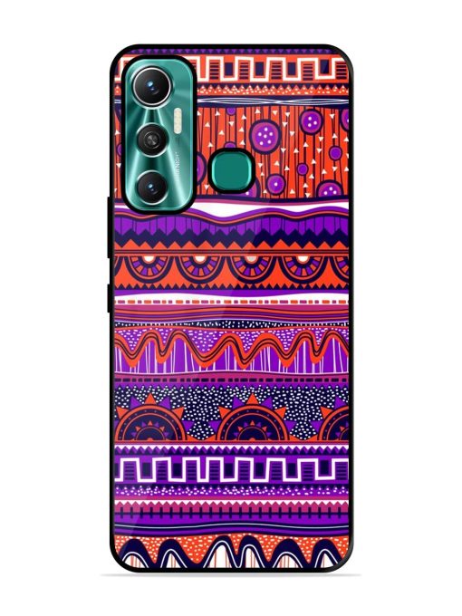 Ethnic Seamless Pattern Glossy Metal TPU Phone Cover for Infinix Hot 11 (2021) Zapvi