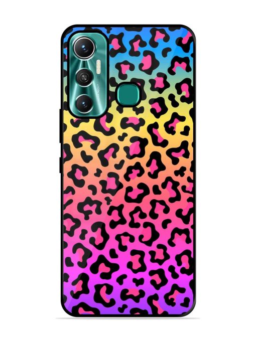 Neon Rainbow Colored Glossy Metal Phone Cover for Infinix Hot 11 (2021) Zapvi