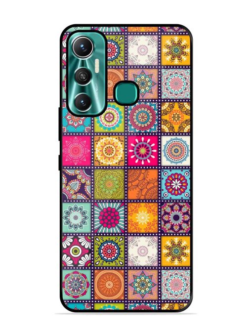 Seamless Pattern Vintage Glossy Metal Phone Cover for Infinix Hot 11 (2021) Zapvi