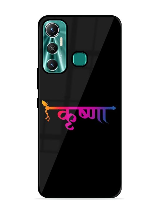 Krishna Typo Glossy Metal Phone Cover for Infinix Hot 11 (2021) Zapvi