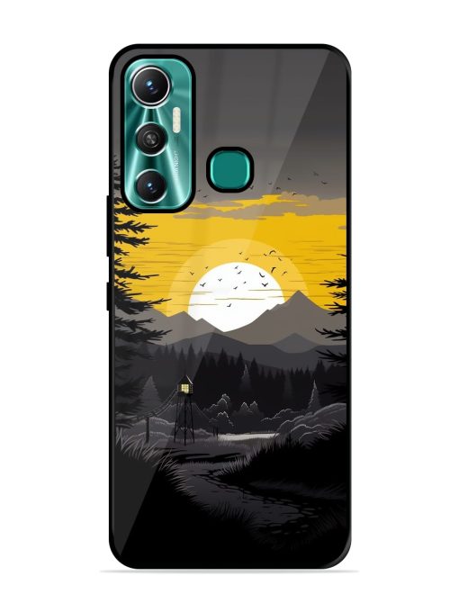 Sunset Vector Glossy Metal Phone Cover for Infinix Hot 11 (2021) Zapvi