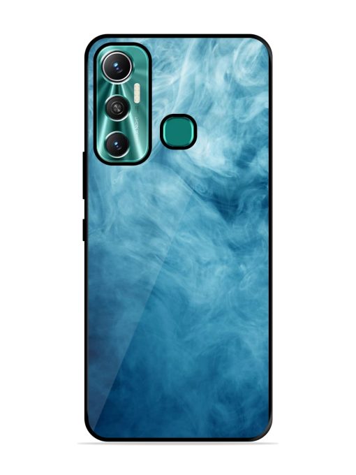 Blue Smoke Art Glossy Metal Phone Cover for Infinix Hot 11 (2021) Zapvi