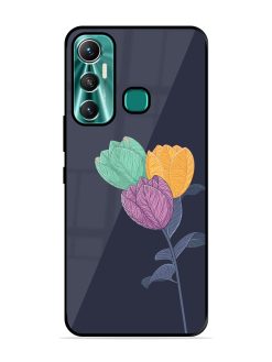Flower Vector Glossy Metal Phone Cover for Infinix Hot 11 (2021)