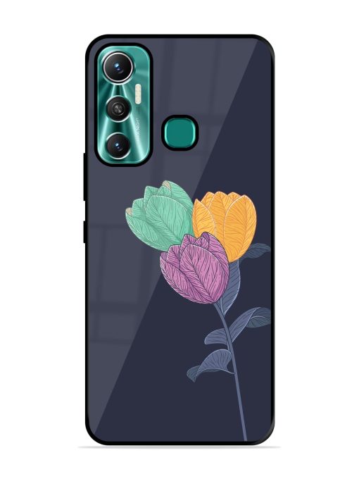 Flower Vector Glossy Metal Phone Cover for Infinix Hot 11 (2021) Zapvi