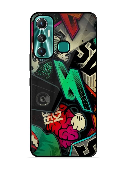 Graffiti Art Glossy Metal Phone Cover for Infinix Hot 11 (2021) Zapvi