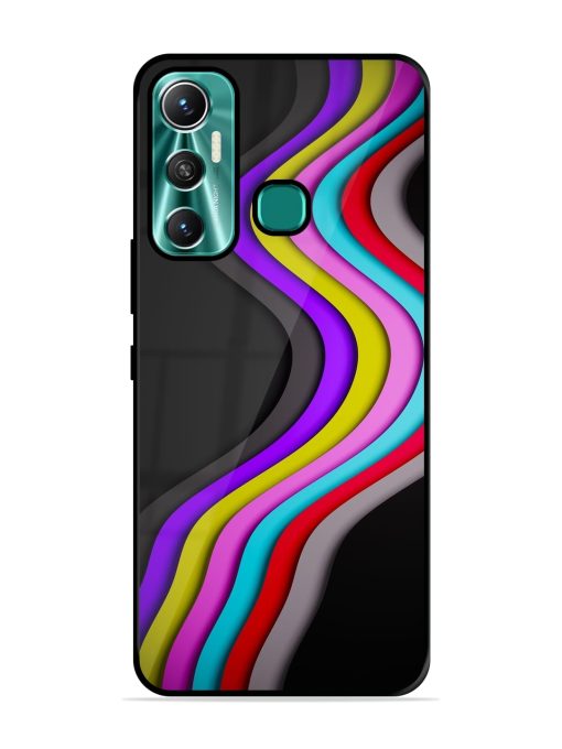 Liquid Blue Abstract Glossy Metal Phone Cover for Infinix Hot 11 (2021) Zapvi