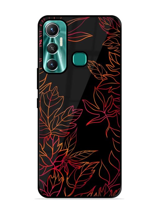 Red Floral Pattern Glossy Metal Phone Cover for Infinix Hot 11 (2021) Zapvi