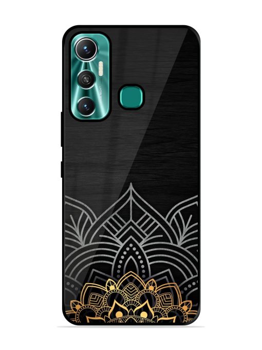 Decorative Golden Pattern Glossy Metal Phone Cover for Infinix Hot 11 (2021) Zapvi