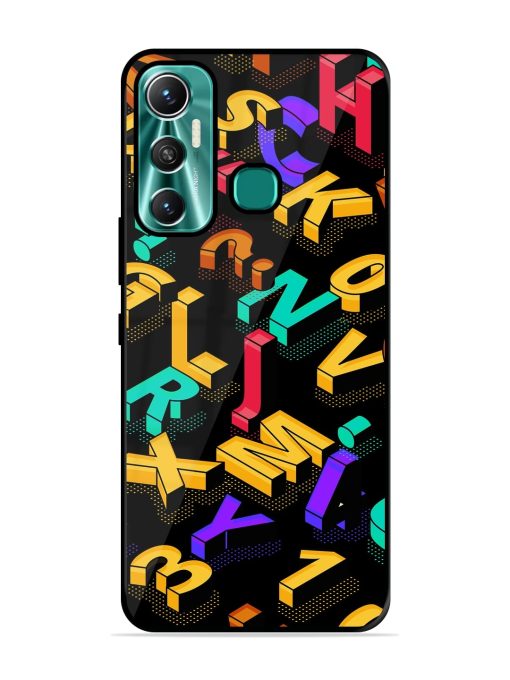 Seamless Pattern With Letters Glossy Metal Phone Cover for Infinix Hot 11 (2021) Zapvi