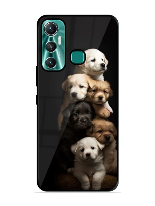 Cute Baby Dogs Glossy Metal Phone Cover for Infinix Hot 11 (2021) Zapvi