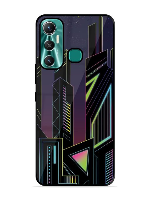 Neon Dreamscape Glossy Metal Phone Cover for Infinix Hot 11 (2021) Zapvi