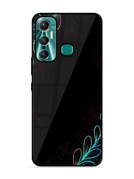 Decorative Line Art Glossy Metal Phone Cover for Infinix Hot 11 (2021) Zapvi