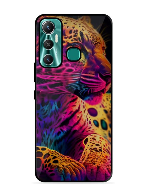 Leopard Art Glossy Metal Phone Cover for Infinix Hot 11 (2021) Zapvi