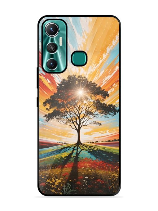 Abstract Tree Colorful Art Glossy Metal Phone Cover for Infinix Hot 11 (2021) Zapvi