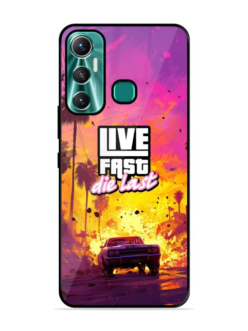 Live Fast Glossy Metal Phone Cover for Infinix Hot 11 (2021) Zapvi