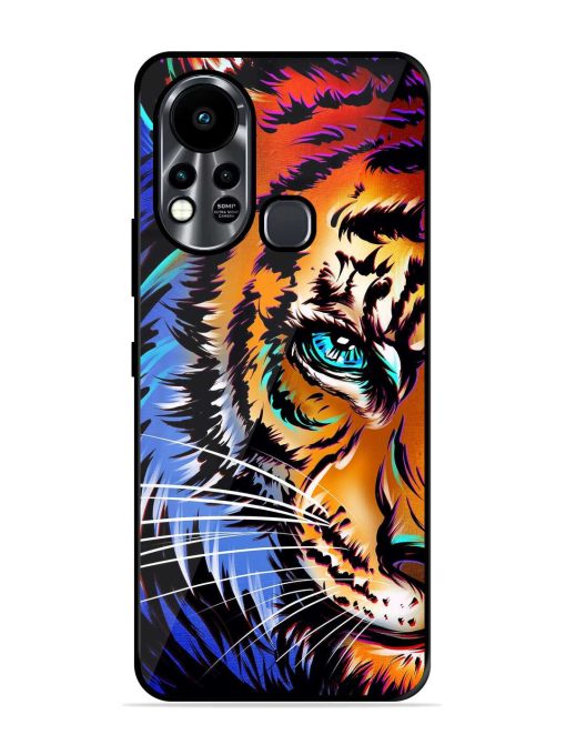 Colorful Lion Art Glossy Metal Phone Cover for Infinix Hot 11S