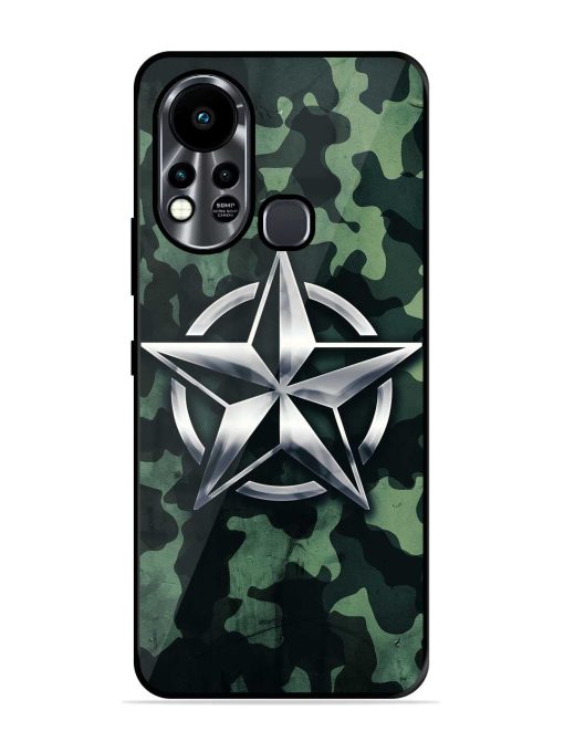 Indian Army Star Design Glossy Metal Phone Cover for Infinix Hot 11S