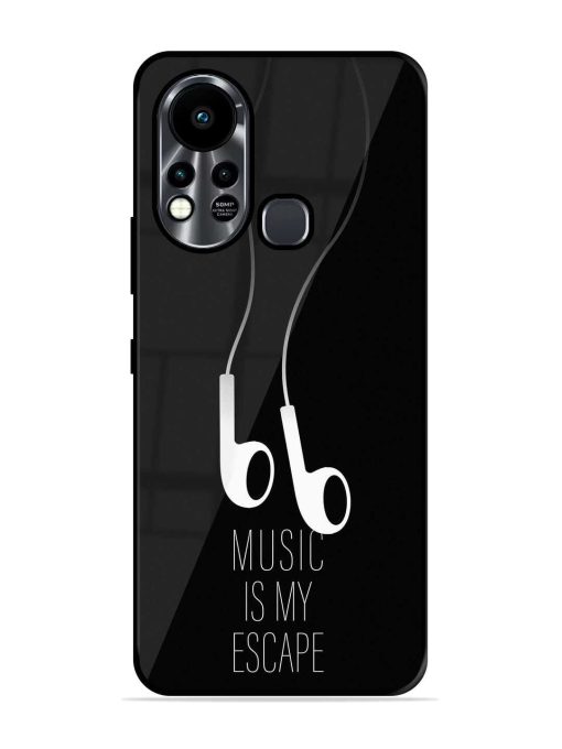 Music Is My Escape Glossy Metal Phone Cover for Infinix Hot 11S Zapvi