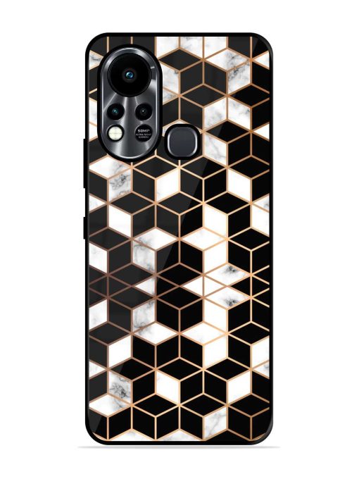 Vector Marble Texture Glossy Metal Phone Cover for Infinix Hot 11S Zapvi