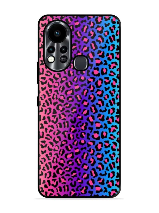 Colorful Leopard Seamless Glossy Metal Phone Cover for Infinix Hot 11S Zapvi