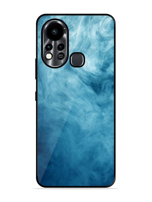 Blue Smoke Art Glossy Metal Phone Cover for Infinix Hot 11S