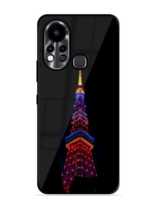 Eiffel Tower Night View Glossy Metal Phone Cover for Infinix Hot 11S Zapvi