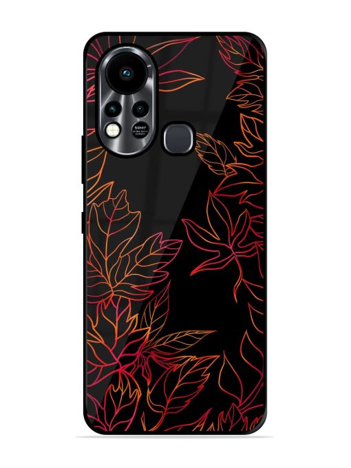 Red Floral Pattern Glossy Metal Phone Cover for Infinix Hot 11S Zapvi