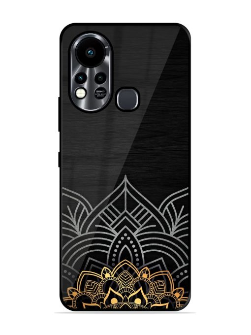 Decorative Golden Pattern Glossy Metal Phone Cover for Infinix Hot 11S Zapvi