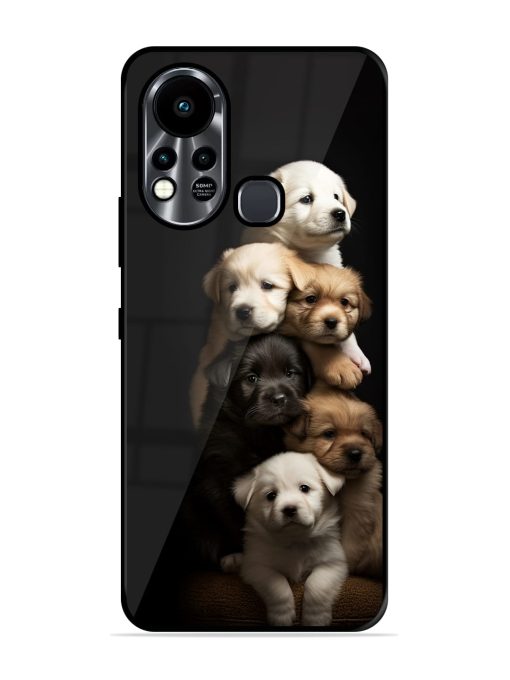 Cute Baby Dogs Glossy Metal Phone Cover for Infinix Hot 11S Zapvi