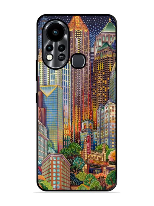 Cityscapes Art Glossy Metal Phone Cover for Infinix Hot 11S