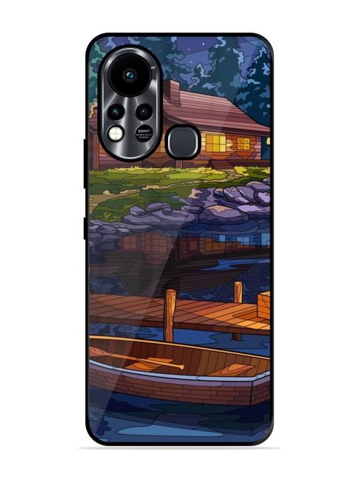 Village Night Scene Glossy Metal Phone Cover for Infinix Hot 11S Zapvi