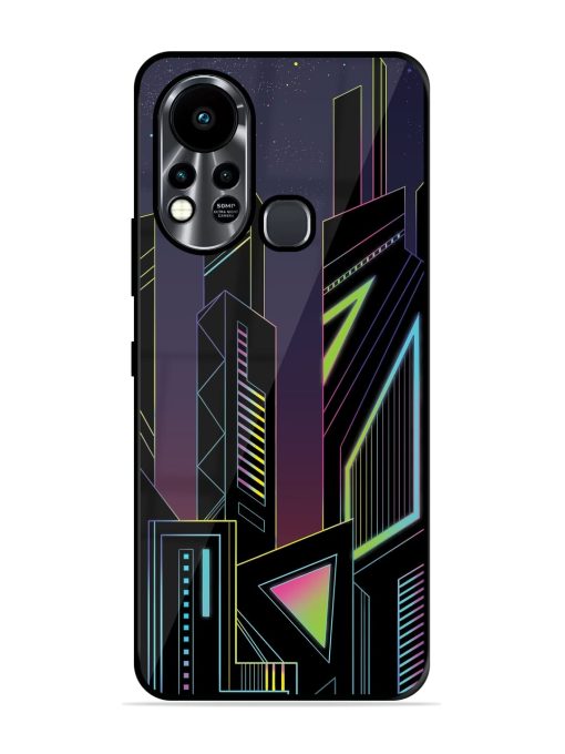 Neon Dreamscape Glossy Metal Phone Cover for Infinix Hot 11S Zapvi