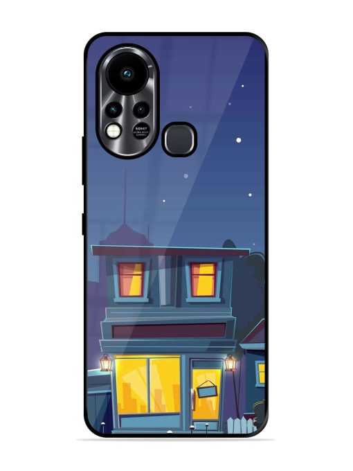 Vector Night House Glossy Metal Phone Cover for Infinix Hot 11S