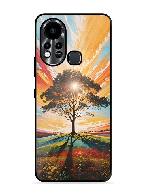 Abstract Tree Colorful Art Glossy Metal Phone Cover for Infinix Hot 11S Zapvi