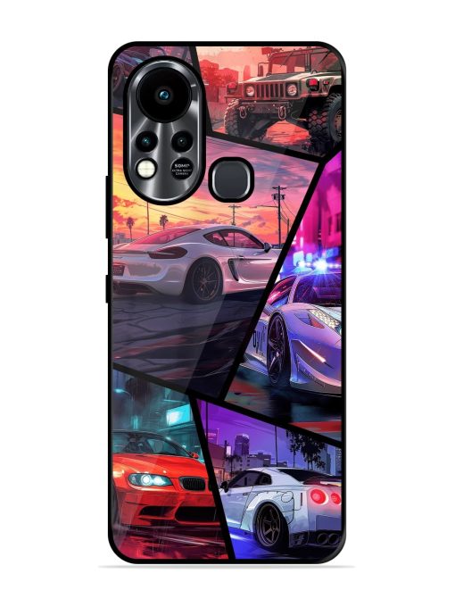 Ride In Pixels Glossy Metal Phone Cover for Infinix Hot 11S