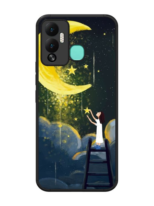 Moonlight Healing Night Illustration Glossy Metal TPU Phone Cover for Infinix Hot 12 Play Zapvi