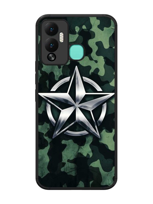 Indian Army Star Design Glossy Metal Phone Cover for Infinix Hot 12 Play Zapvi