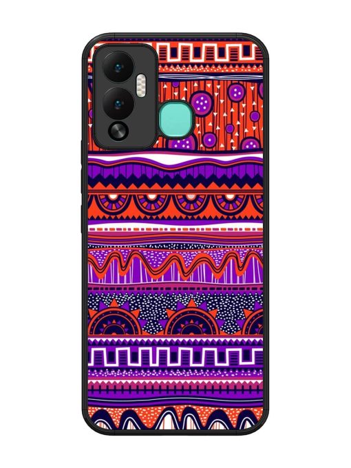 Ethnic Seamless Pattern Glossy Metal TPU Phone Cover for Infinix Hot 12 Play