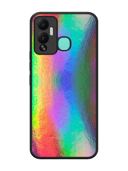 Colorful Holographic Background Glossy Metal TPU Phone Cover for Infinix Hot 12 Play Zapvi