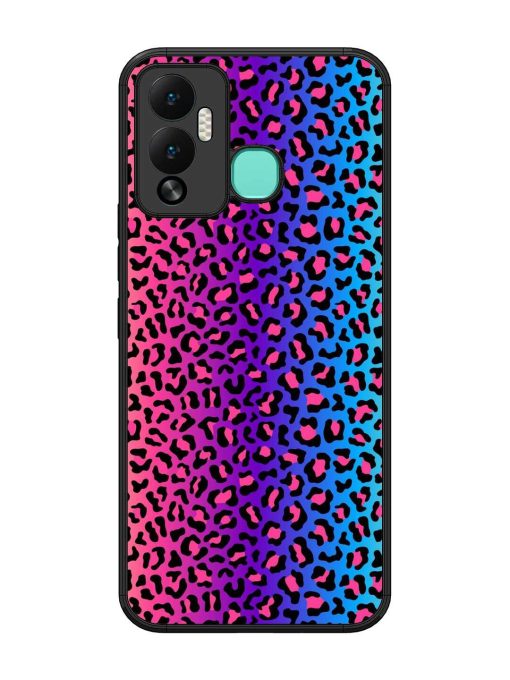 Colorful Leopard Seamless Glossy Metal Phone Cover for Infinix Hot 12 Play Zapvi