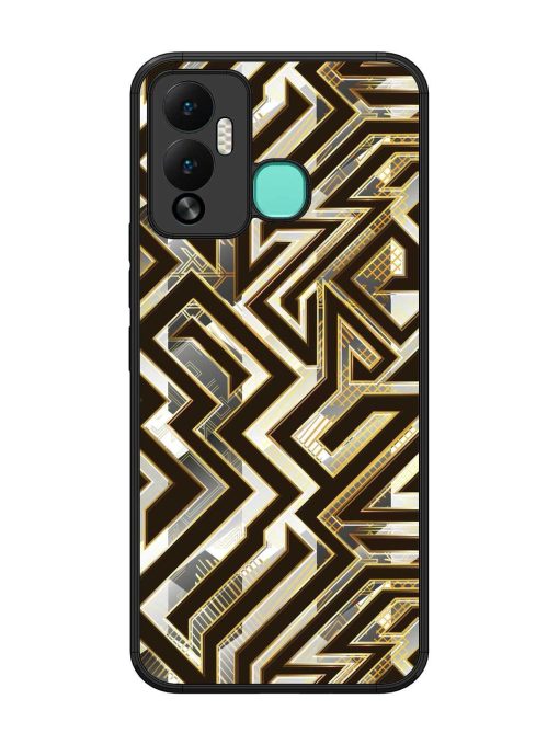 Technology Geometric Seamless Glossy Metal Phone Cover for Infinix Hot 12 Play Zapvi