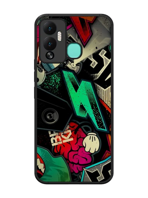 Graffiti Art Glossy Metal Phone Cover for Infinix Hot 12 Play Zapvi