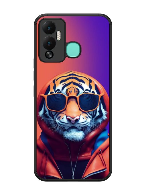 Tiger Animation Glossy Metal Phone Cover for Infinix Hot 12 Play Zapvi